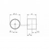 ADAPTATEUR FEMELLE P/LISSE BOIS D45MM,AISI316 BROSSE
