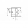 RACCORD POUR TUBE D42,4MM,SUR TUBE PLAT , AISI316 BROSSE
