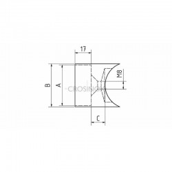 RACCORD POUR TUBE D33,7MM A SOUDER,SUR D42,4MM , AISI304 BROSSE