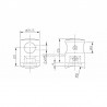 SUPPORT DE LISSE 12,2 MM SUR TUBE 33,7MM,AISI316 BROSSE