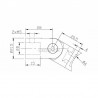 SUPPORT DE LISSE 16,2MM ORIENTABLE,SUR TUBE D42,4MM, AISI316 BROSSE