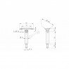 SUPPORT ORIENTABLE A VISSER POUR D60,3MM,FILETAGE M8, AISI304 BROSSE