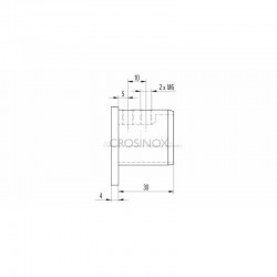 EMBOUT PLAT POUR TUBE A GORGE,D42,4X1,5 MM, AISI316 BROSSE