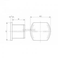 EMBOUT PLAT POUR TUBE A DOUBLE GORGE,AISI316 BROSSE