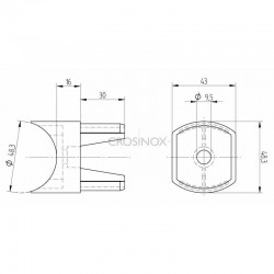 ADAPTATEUR TUBE A DOUBLE GORGE,AISI316 BROSSE
