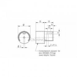 ADAPTATEUR UNIVERSEL FEMELLE POUR D42,4MM,AISI316 BROSSE