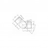 RACCORD ORIENTABLE VERS HAUT, 40X40X1,5MM,AISI316 BROSSE
