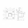 PLATINE SOL/MUR POUR TUBE A GORGE 60X40MM,AISI304 BROSSE