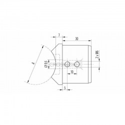 ADAPTATEUR POUR TUBE A GORGE D48,3X1,5 MM,AISI316 BROSSE