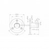 PLATINE MURALE POUR TUBE A GORGE,D42,4X1,5MM, AISI316 POLI MIROI