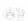 PLATINE MURALE POUR TUBE A GORGE,80X40X1,5MM, AISI316 BROSSE