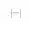 TUBE A GORGE CARRE 40X40X1,5MM,AISI316 BROSSE