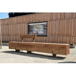 Banc en bois et acier design modèle Pure photo en situation