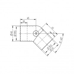 Raccord orientable 0-45°, inox 316