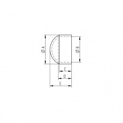 Bouchon bombé diam. 42,4 mm, inox 316