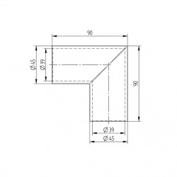 Coude angle droit inox 316