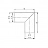 Coude angle droit inox 316