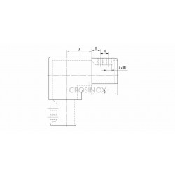 Coude vertical tube a gorge diametre 42,4mm