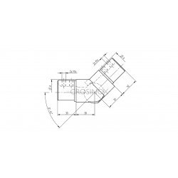 Raccord orientable descendant diametre 42,4mm