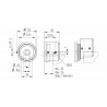 Fixation murale tube a gorge 42,4mm, gauche