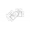 Raccord orientable remontant 40x40mm