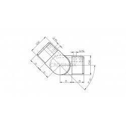Raccord orientable descendant 40x40mm