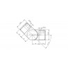 Raccord orientable descendant 40x40mm