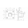 Platine murale tube a gorge 60x40mm  