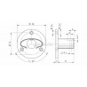 Platine murale tube a gorge oval 80x40mm   