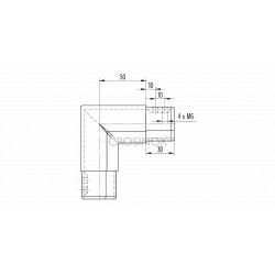 Coude tube a gorge oval 80x40mm vertical