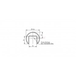Main-courante / Set tube a gorge diametre 42.4x1.5mm. droite