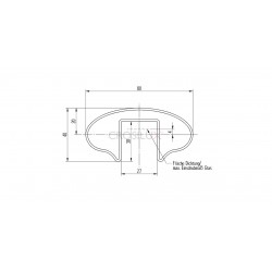 Main-courante / Set tube a gorge oval 80x40mm. droite