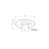 Main-courante / Set tube a gorge oval 80x40mm. droite