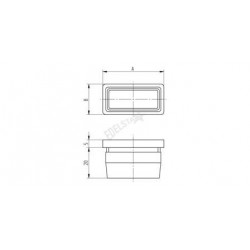 EMBOUT CARRE, 40 X 40 X 2,0MM,AISI304 BROSSE