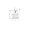 EMBOUT CARRE 40X40X2,0MM,RESERVATION POUR TIGE DE 12MM