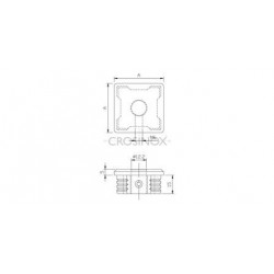 EMBOUT CARRE POUR 30 X 30 X 2,0 MM,PERCAGE 12,2 MM, AISI316 BROSSE