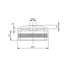 EMBOUT MOLETE, BOMBE, POUR D42,4X2,0MM,PERCAGE M8, AISI316 BROSSE