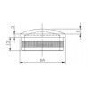 EMBOUT MOLETE, BOMBE, POUR D33,7X2,0MM,AISI316 BROSSE