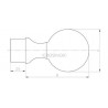 EMBOUT AVEC SPHERE D 42,4 X 2,0 MM,AISI316 BROSSE