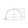 DEMI-SPHERE CREUSE, D80,0MM,AISI304 TOURNE BRUT