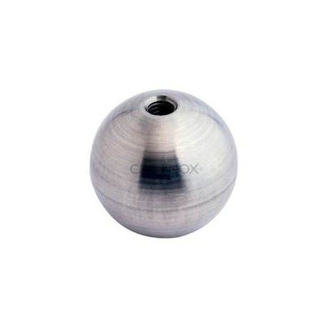 SPHERE PLEINE D50MM, TROU BORGNE TARAUDE,AISI304 POLI MIROIR