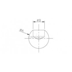 SPHERE PLEINE D25MM, TROU BORGNE D12,2MM,AISI304 BROSSE