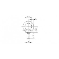 VIS A ANNEAU POUR CÂBLE 4 MM, FILETE M6,AISI316