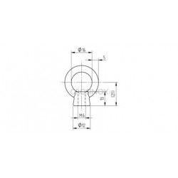 VIS A ANNEAU POUR CÂBLE 4 MM, TARAUDE M6,AISI316