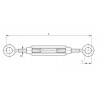 TENDEUR 2X 1 OEIL, CÂBLE 4MM,AISI316 BROSSE