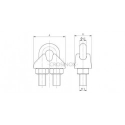 ETRIER SERRE-CÂBLE 4MM,AISI316 BROSSE