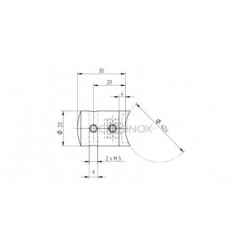 SUPPORT POUR CÂBLE 4MM SUR TUBE 42,4 MM,AISI316 BROSSE BROSSE