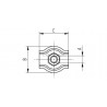 SERRE-CÂBLE SIMPLE 25X30MM, CÂBLE 6MM,FILETE M6, AISI 316 BROSSE