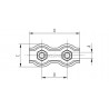 SERRE-CÂBLE DOUBLE 25X20MM, CÂBLE 5MM,AISI316 BROSSE
