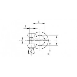 MANILLE D4MM, 8X14MM,AISI316 BROSSE